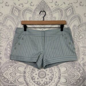 New No Boundaries NoBo Y2K 2000s Striped Dress Shorts Pockets Juniors Blue 11 M